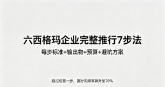 六西格玛推行步骤：从0到1的7步落
