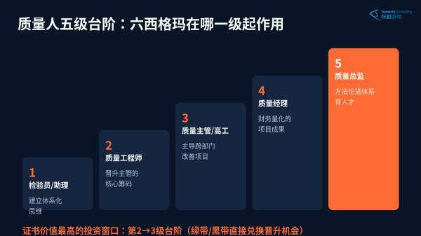 六西格玛质量人五级岗位晋升地图
