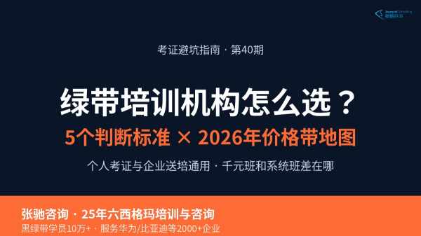 六西格玛绿带培训机构怎么选封面图