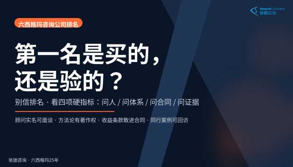 六西格玛咨询公司排名怎么看:别只看榜单,核验四项硬指标
